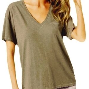 Joes Jeans Zelly Distressed Oversized T-Shirt Earth Army Green L